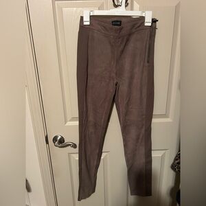 WHBM Taupe GENUINE Suede Leggings Sz 0